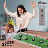 Toyshine Slide and Play Table Football Game - Indoor Table Games for Whole Family, Kids and Adults - Portable Set, 6 Pucks