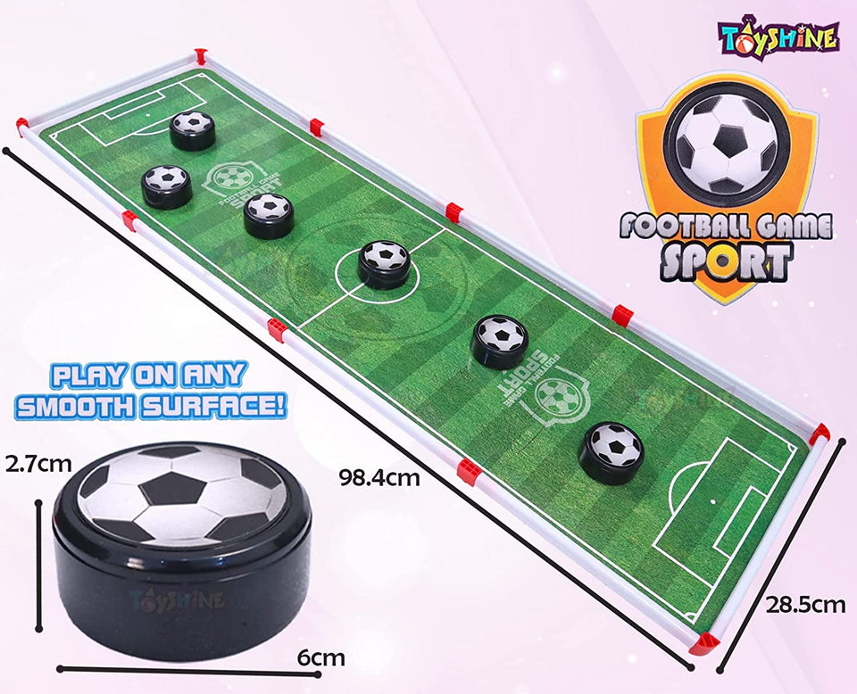 Toyshine Slide and Play Table Football Game - Indoor Table Games for Whole Family, Kids and Adults - Portable Set, 6 Pucks