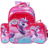 Toyshine Kids 20 inches Unicorn Backpack with Pencil Case and Lunch Box for Girls- Multicolour