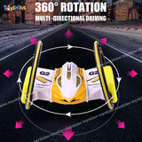 Toyshine Plastic 360 Degree Stunt Car with Lights Rechargeable with Wide Tyres - Pack of 1, Multicolor (B)