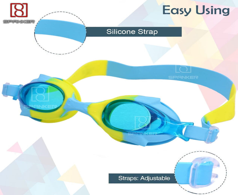 Toyshine Kids Swimming Goggles For (Age 4-12) Waterproof Swim Goggles (2PC) Clear Vision Anti Fog UV Protection, Pink-Light Blue SSTP