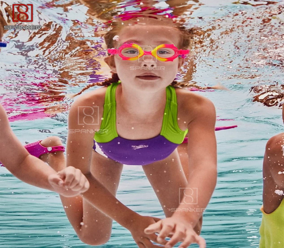 Toyshine Kids Swimming Goggles For (Age 4-12) Waterproof Swim Goggles (2PC) Clear Vision Anti Fog UV Protection, Pink-Light Blue SSTP