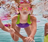 Toyshine Kids Swimming Goggles For (Age 4-12) Waterproof Swim Goggles (2PC) Clear Vision Anti Fog UV Protection, Pink-Light Blue SSTP