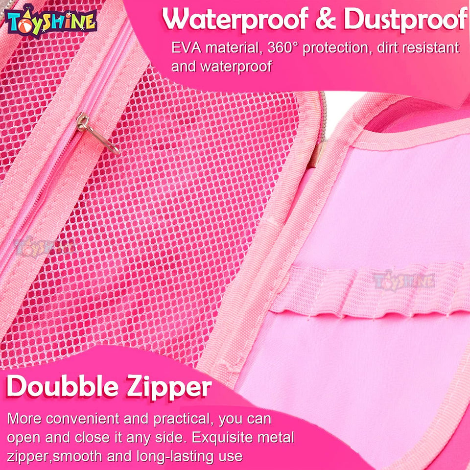 Toyshine Mermaid Hardtop Pencil Case with Compartments - Kids Large Capacity School Supply Organizer Students Stationery Box - Girls Pen Pouch- Multi-Color