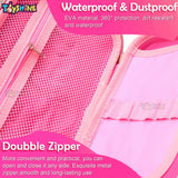 Toyshine Mermaid Hardtop Pencil Case with Compartments - Kids Large Capacity School Supply Organizer Students Stationery Box - Girls Pen Pouch- Multi-Color