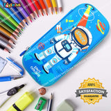 Toyshine EVA Space Explorer Hardtop Pencil Case with Multiple Compartments - Kids School Supply Organizer Students Stationery Box - Girls Pen Pouch- Multi-Color