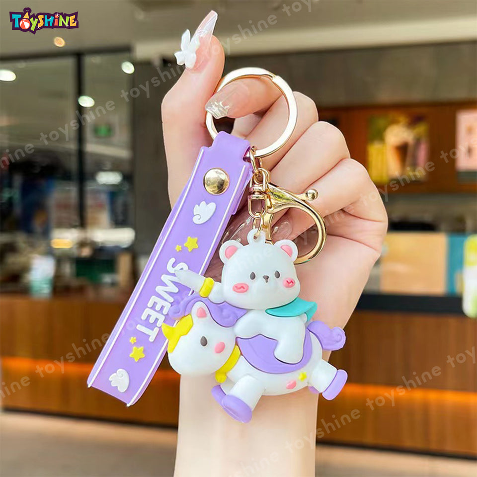 Toyshine 6 Pc Cute keychain Kawaii Cartoon Keychains with Holder Accessories, Backpack Car Key Chain for Boy Girl - Model B/1