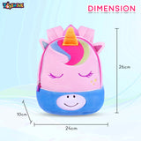 Toyshine 8" Cute Unicorn Face Soft Stuff Backpack for Kids Girls Boys Toddler Backpack Preschool Nursery Travel Bag, Mini Size (20cm, Pink)