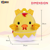 Toyshine 8" Cute Chick Face Soft Stuff Backpack for Kids Girls Boys Toddler Backpack Preschool Nursery Travel Bag, Mini Size - Pink