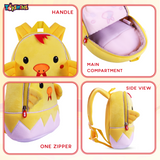 Toyshine 8" Cute Chick Face Soft Stuff Backpack for Kids Girls Boys Toddler Backpack Preschool Nursery Travel Bag, Mini Size - Pink