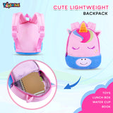 Toyshine 8" Cute Unicorn Face Soft Stuff Backpack for Kids Girls Boys Toddler Backpack Preschool Nursery Travel Bag, Mini Size (20cm, Pink)
