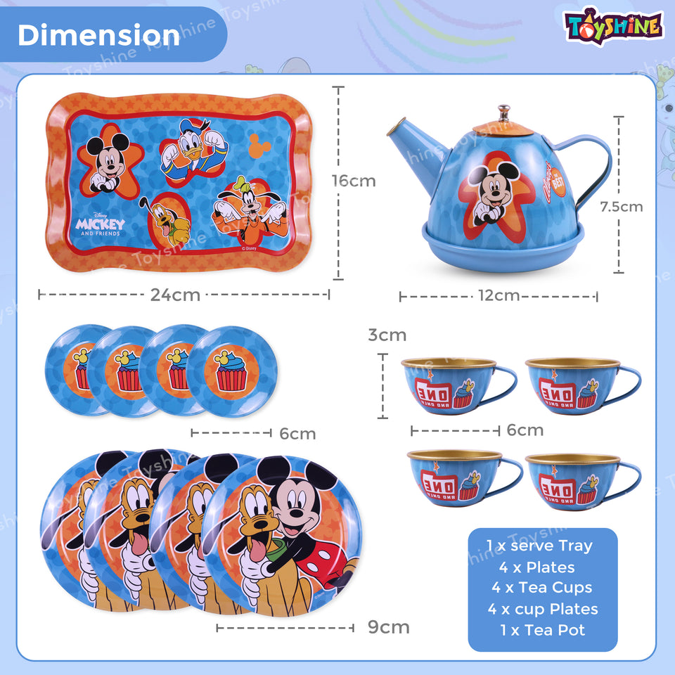 Toyshine 14 Pcs Stainless Steel Kitchen Set Tea Party Pretend Play Fun Learning Playset Toy for Kids 3+, Model D