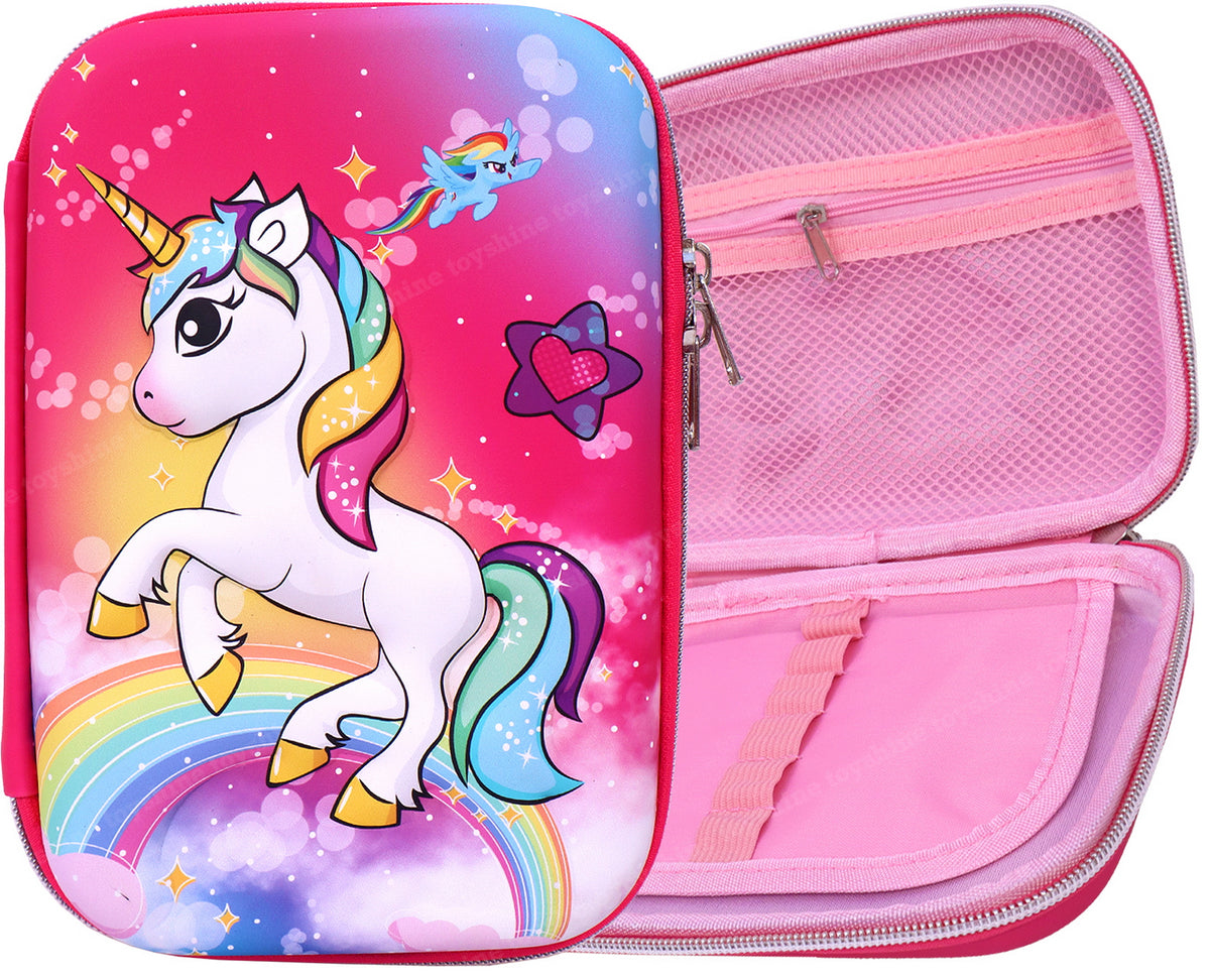 Unicorn pencil case with compartments hotsell