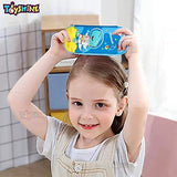 Toyshine Set of 3 Hardtop Pencil Cases with Multiple Compartments - Kids School Supply Organizer Students Stationery Box - Girls Pen Pouch (Crocodile, Space Dino and Rocket Dinosaur)