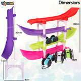 Toyshine Racer Ramp Toy with 4 Car Ramps and 4 Mini Cars Race Track for 1, 2, 3 Toddlers, Boys & Girls – Educational Vehicle Toys