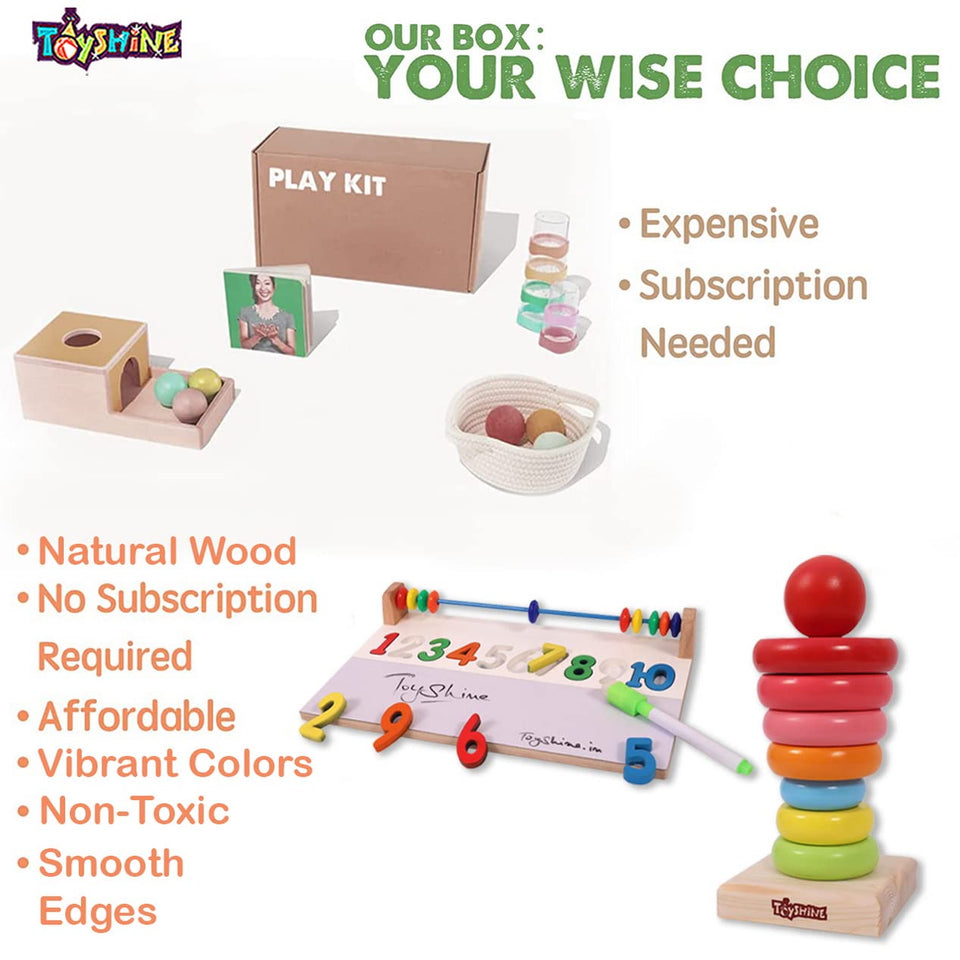 Toyshine Wooden Montessori Combo | Ring Stacker and Writing Board