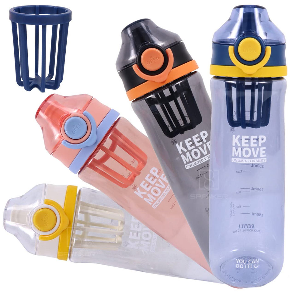 Spanker Sporty Motivational Leakproof Water Bottle 650 ML, BPA Free Fitness Sports Water Bottle - SSTP