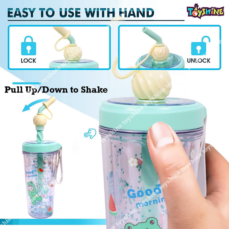 Toyshine Glitter Water Bottle Tumbler Sipper Cup