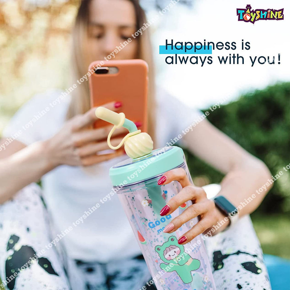 Toyshine Glitter Water Bottle Tumbler Sipper Cup