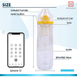 Spanker Sporty Motivational Leakproof Water Bottle 650 ML, BPA Free Fitness Sports Water Bottle - SSTP