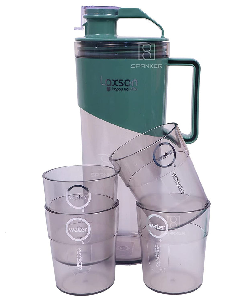 Toyshine Spanker 1.6L Large Water Pitcher  with Lid + 4 Glasses Leakproof or Premium Quality