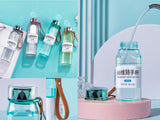 Spanker Crystal Tritan Hand Bag Water Bottle for Adults and Kids Water Spill Proof , BPA Free for Kids School, Office, Home, Soft Handle Grip Drinkware 550 ML - SSTP