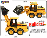 Toyshine Pack of 4 ABS Plastic Construction Vehicle Automobile Car Toy Set, Friction Powered, 4WD Toy Set