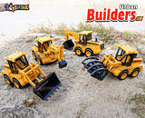Toyshine Pack of 4 ABS Plastic Construction Vehicle Automobile Car Toy Set, Friction Powered, 4WD Toy Set
