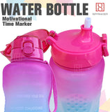 Spanker Motivational Water Bottle Gallon with Time Marker Large Capacity 2000ML, Leakproof BPA Free Fitness Sports Water Bottle ,(Blue-Pink) SSTP