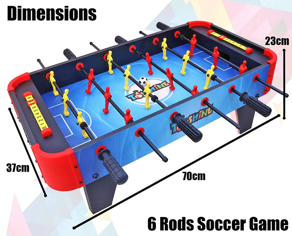 Toyshine Foosball, Mini Football, Table Soccer Game 6 Rods