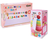 Toyshine Wooden Montessori Combo | Ring Stacker and Writing Board