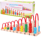 Toyshine Wooden Calculation Abacus Shelf for Counting, Addition and Subtraction, Math’s Learning Early Educational Kit Toy for Kids