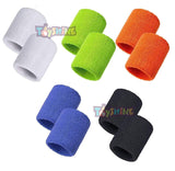 Toyshine Thick Cotton Wristbands, Athletic Sweat Bands for Sports Activities - Pack of 5 Pairs (SSTP)