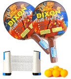 Toyshine Dixon Super Fly Table Tennis Combo – Two Ping Pong Paddles, 6 Plastic Balls and Foldable Net (SSTP)