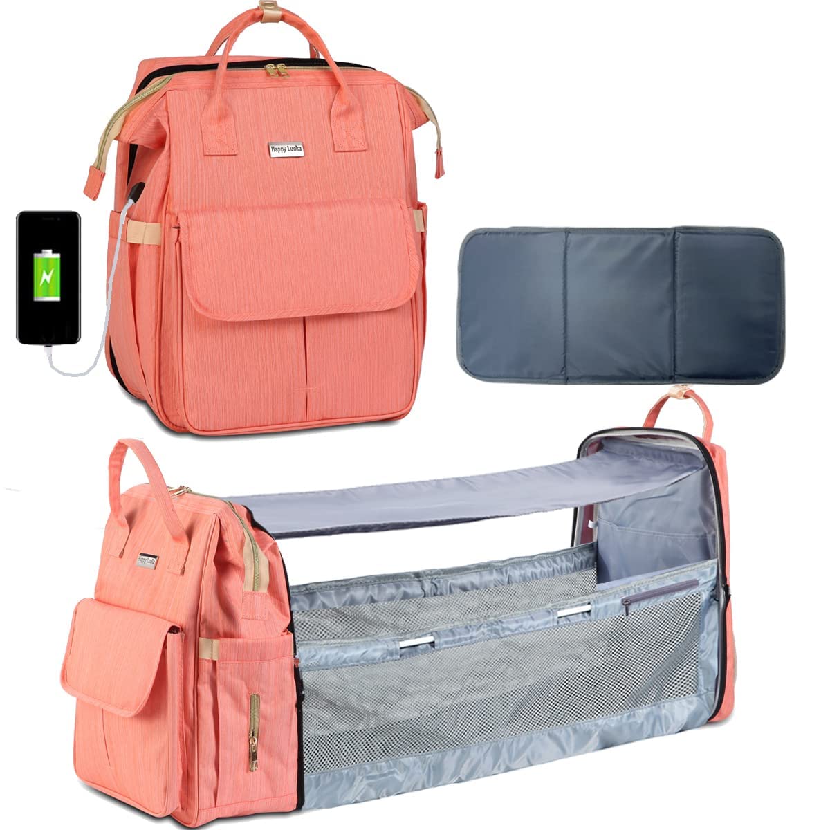 Toyshine Diaper Bag with Changing Station, Large Travel Diaper