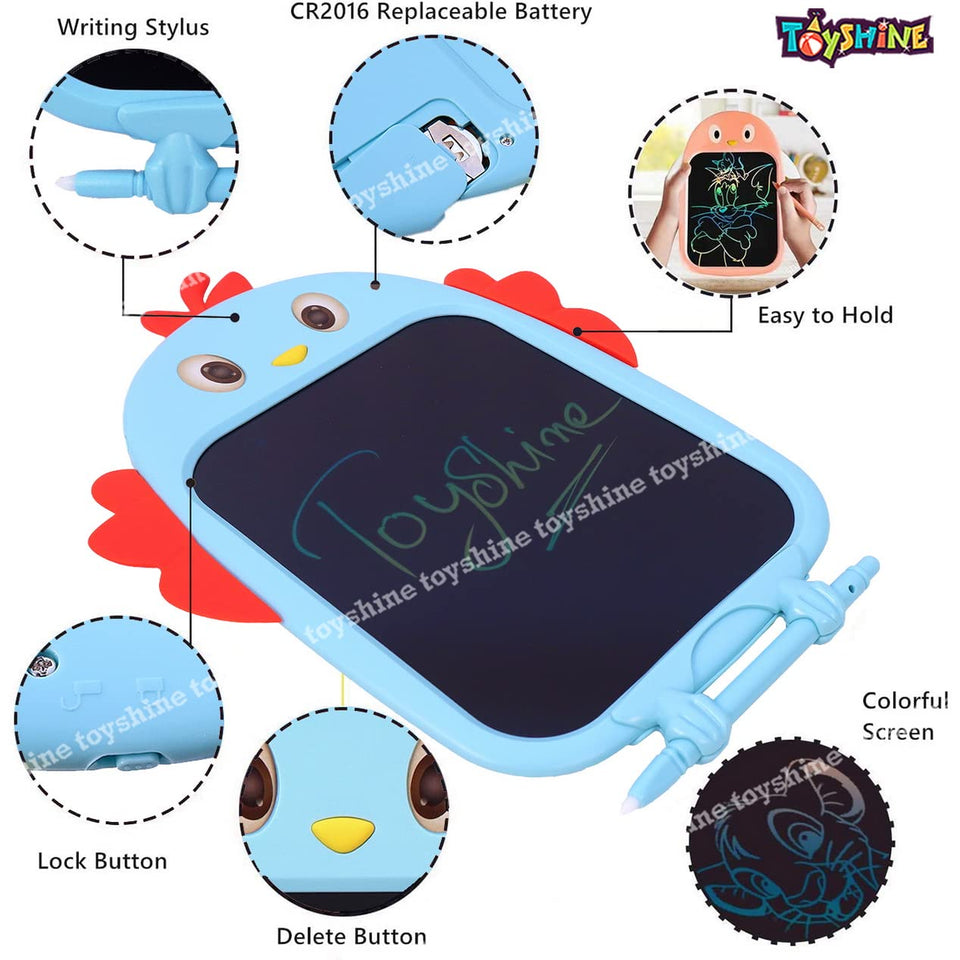 Toyshine Writing Tablet 8.5 Inch Colorful Screen Doodle Board for Ages 3+ Kids Toys, Electronic Drawing Board Kids Doodle Pad Educational and Learning Toys Girls Boys Gifts Blue M3