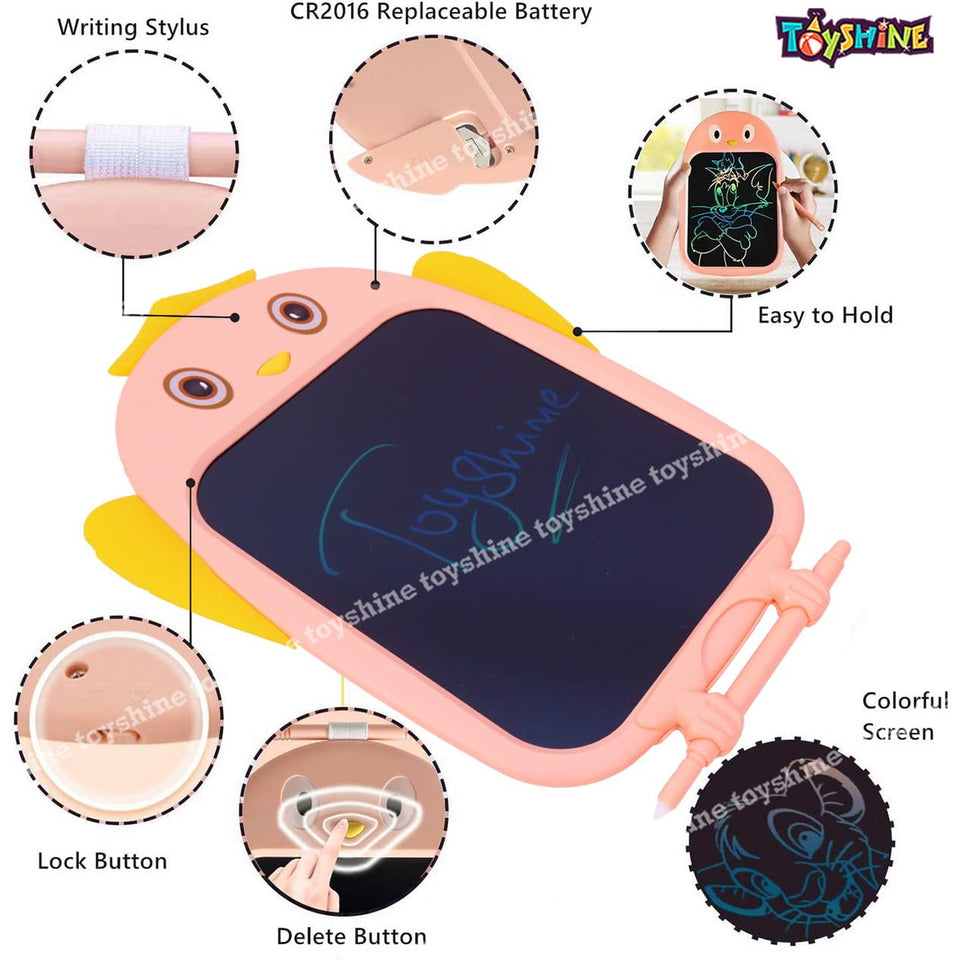 Toyshine Writing Tablet 8.5 Inch Colorful Screen Doodle Board for ges 3+ Kids Toys, Electronic Drawing Board Kids Doodle Pad Educational and Learning Toys Girls Boys Gifts Pink M3