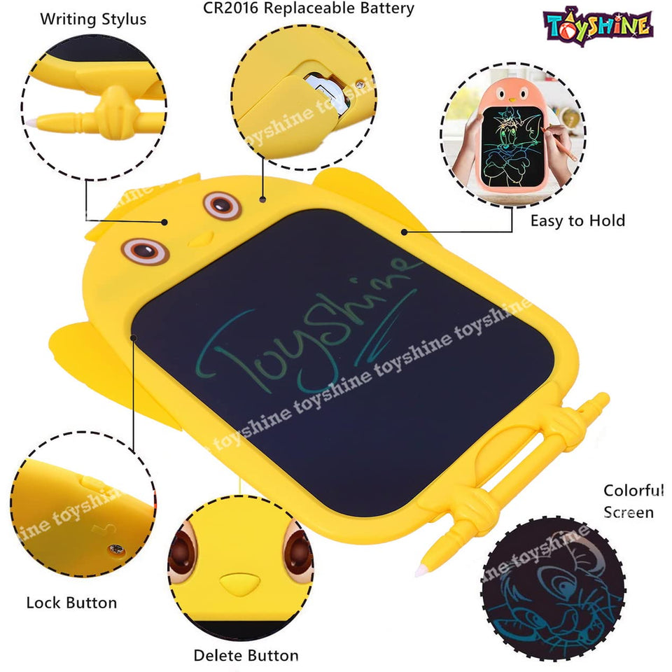 Toyshine 8.5inc Writing Tablet with Colorful Screen Doodle Board for Ages 3+ Kids Toys