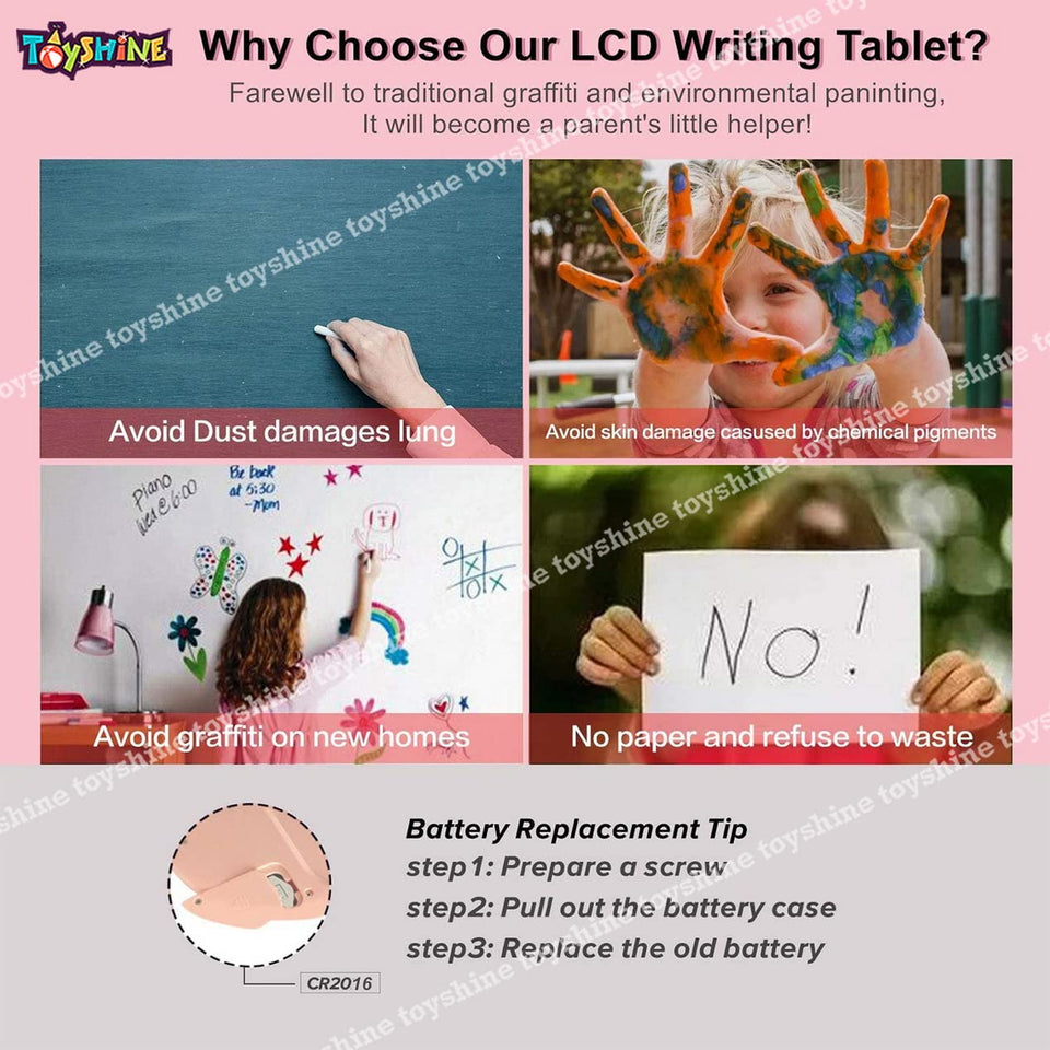 Toyshine Chick Design Colored Writing Tablet for Kids, 8.5 Inches - Yellow