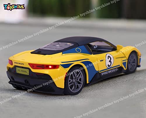 Toyshine 1:22 Sports Car Die Cast Scale Model Display- Yellow