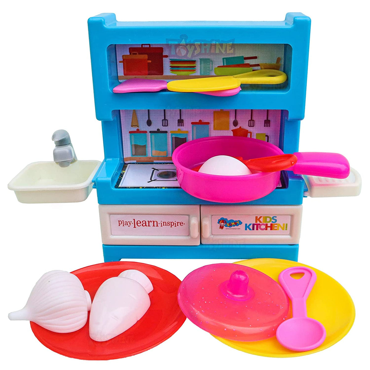 Toyshine Mini Kids Multicolor Kitchen Set With Accessories - Made In I