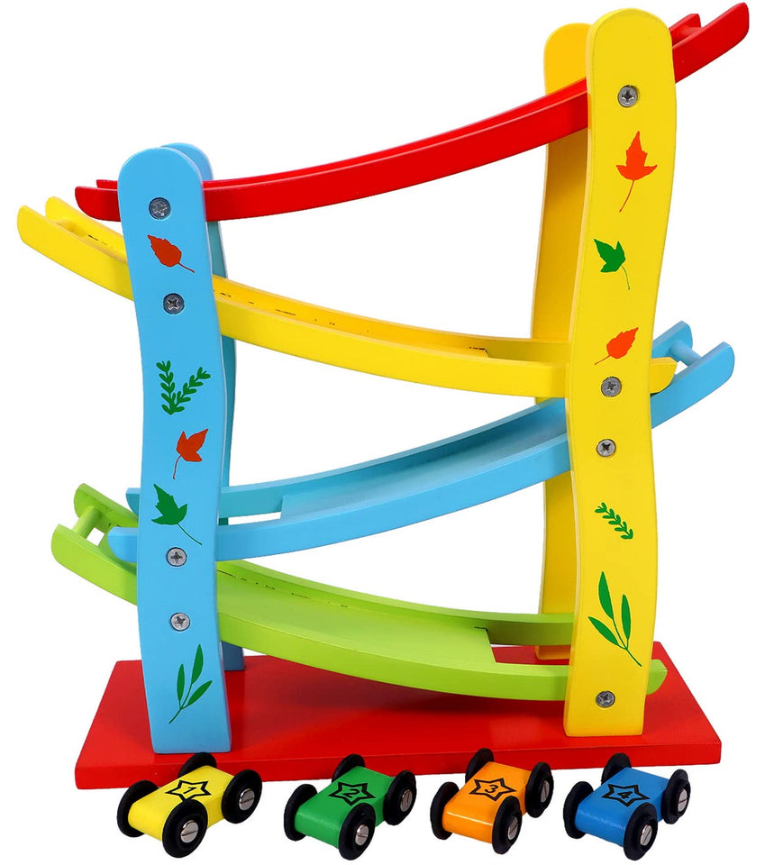 Toyshine Wooden Ramp Race Track Car Set Toy