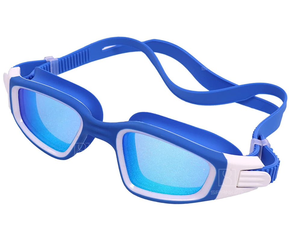 Spanker Professional Anti Fog No Leaking UV Protection Wide View Swim Goggles With Case For Women Men Adult (1 Pc) CL-8388 Blue ,SSTP