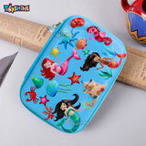 Toyshine Mermaid's Iceland Hardtop Pencil Case with Compartments - Kids Large Capacity School Supply Organizer Students Stationery Box - Girls Pen Pouch- Blue