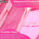 Toyshine Mermaid's Iceland Hardtop Pencil Case with Compartments - Kids Large Capacity School Supply Organizer Students Stationery Box - Girls Pen Pouch- Blue