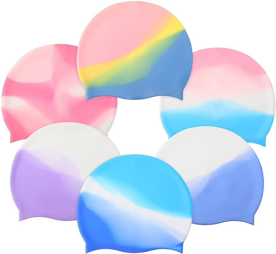 Toyshine Friendly Swede Silicone Long Hair Swim Caps - Durable Silicone Swimming Caps (Pack of 3) Color May varySSTP