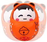 Toyshine Push and Shake Wobbling Bell Sounds Roly Poly Tumbler Doll (Orange)
