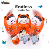 Toyshine Push and Shake Wobbling Bell Sounds Roly Poly Tumbler Doll (Orange)