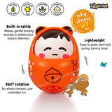 Toyshine Push and Shake Wobbling Bell Sounds Roly Poly Tumbler Doll (Orange)