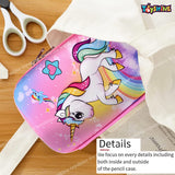 Toyshine Super Glaze Unicorn Hardtop Pencil Case with Compartments - Kids Large Capacity School Supply Organizer Students Stationery Box - Girls Pen Pouch- Light Pink
